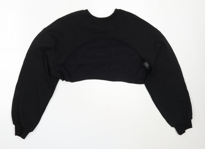 H&M Womens Black Cotton Pullover Sweatshirt Size XS