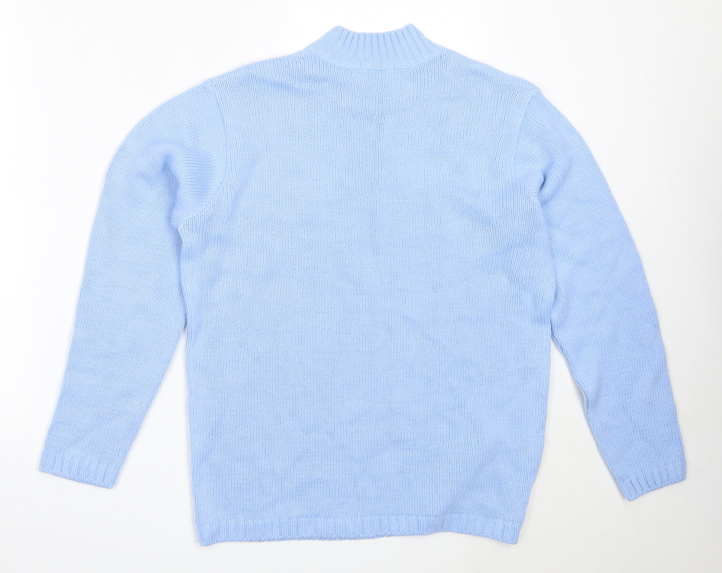 Damart Womens Blue Round Neck  Acrylic Pullover Jumper Size 10