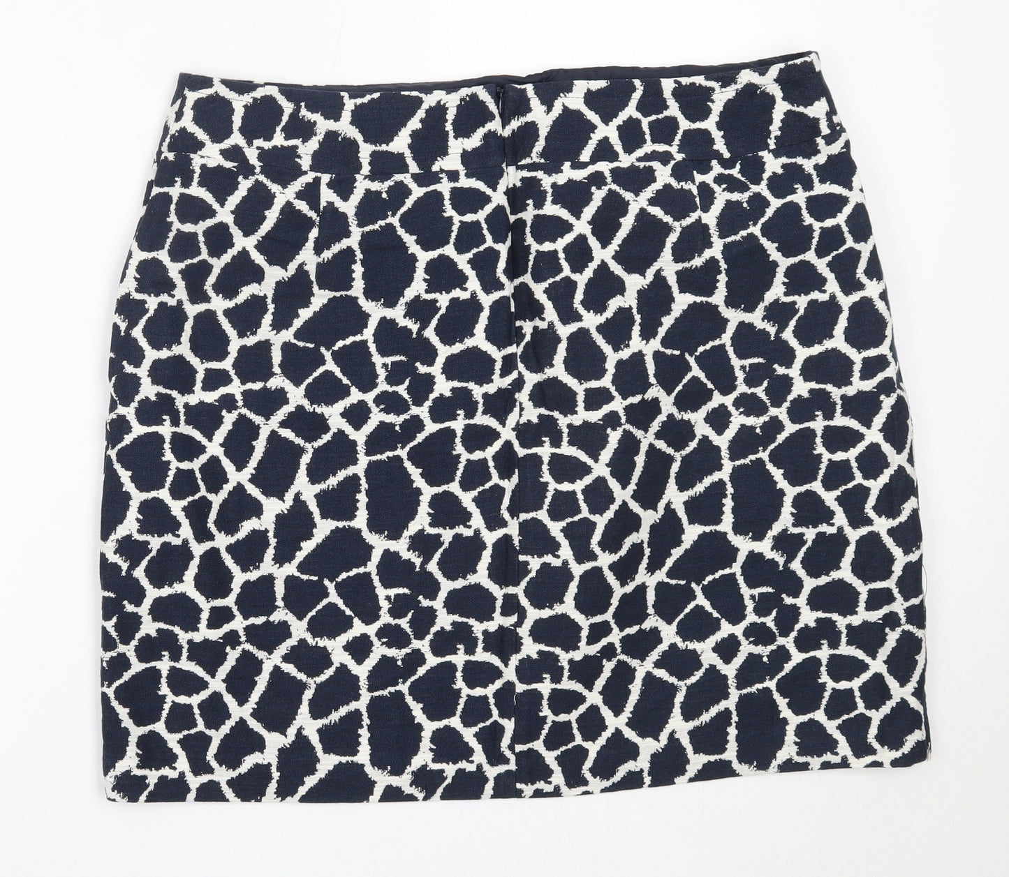 Marks and Spencer Womens Blue Animal Print Cotton Mini Skirt Size 18