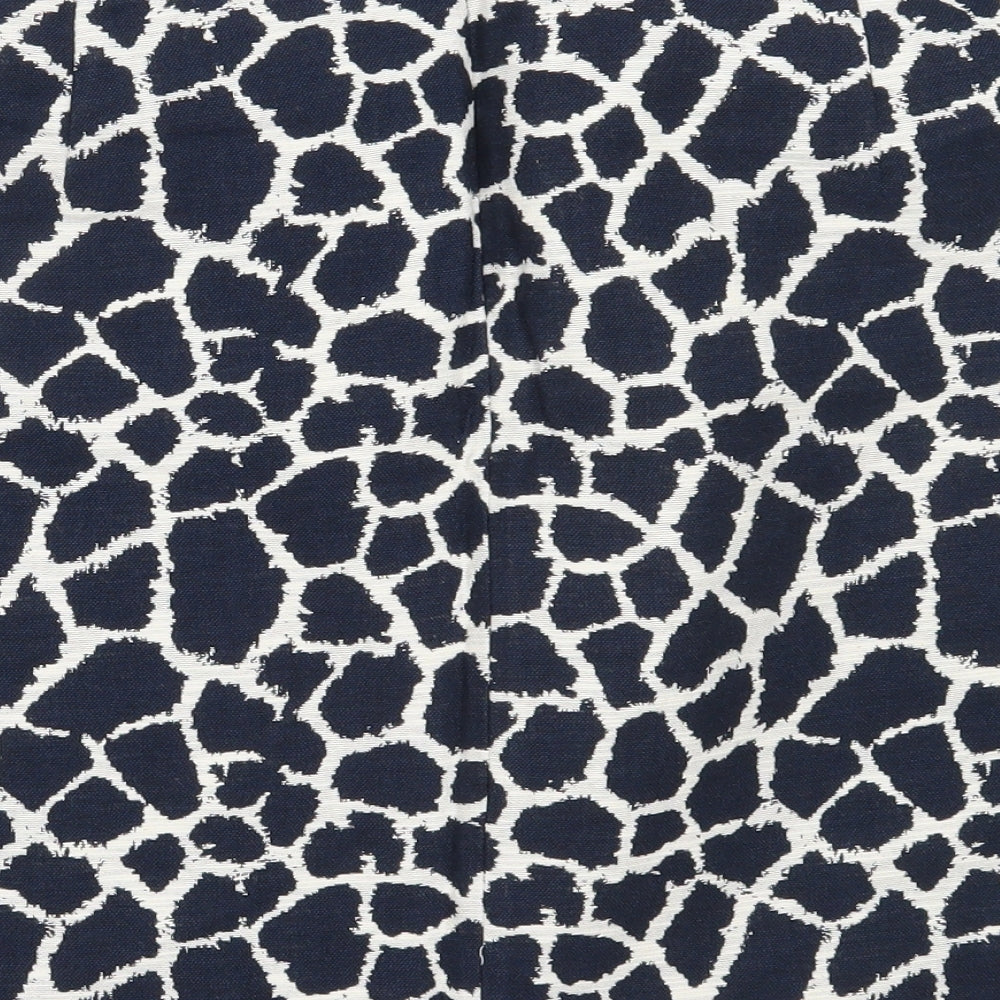 Marks and Spencer Womens Blue Animal Print Cotton Mini Skirt Size 18