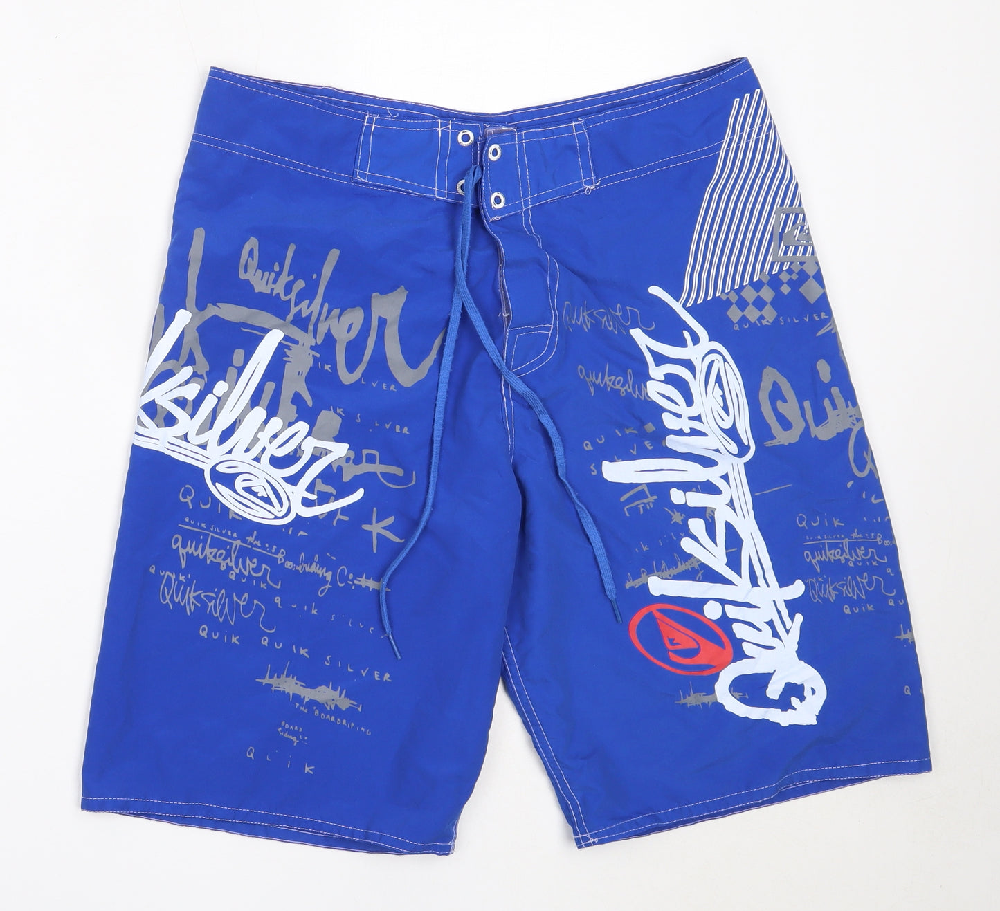 Quiksilver Mens Blue  Polyester Bermuda Shorts Size 34 in  Regular