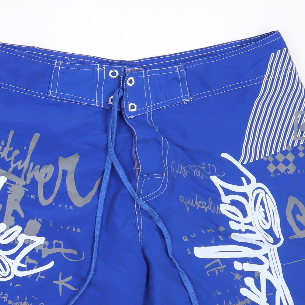 Quiksilver Mens Blue  Polyester Bermuda Shorts Size 34 in  Regular