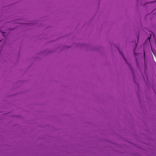 Daxon Womens Purple  Viscose Basic Blouse Size 42 Round Neck