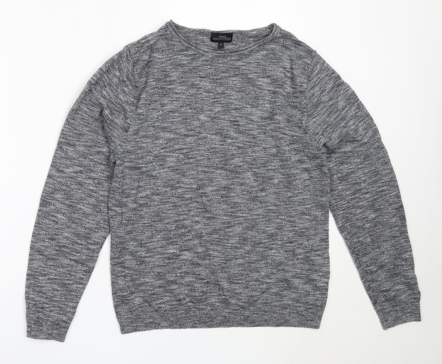 NEXT Mens Grey Round Neck  Cotton Pullover Jumper Size S