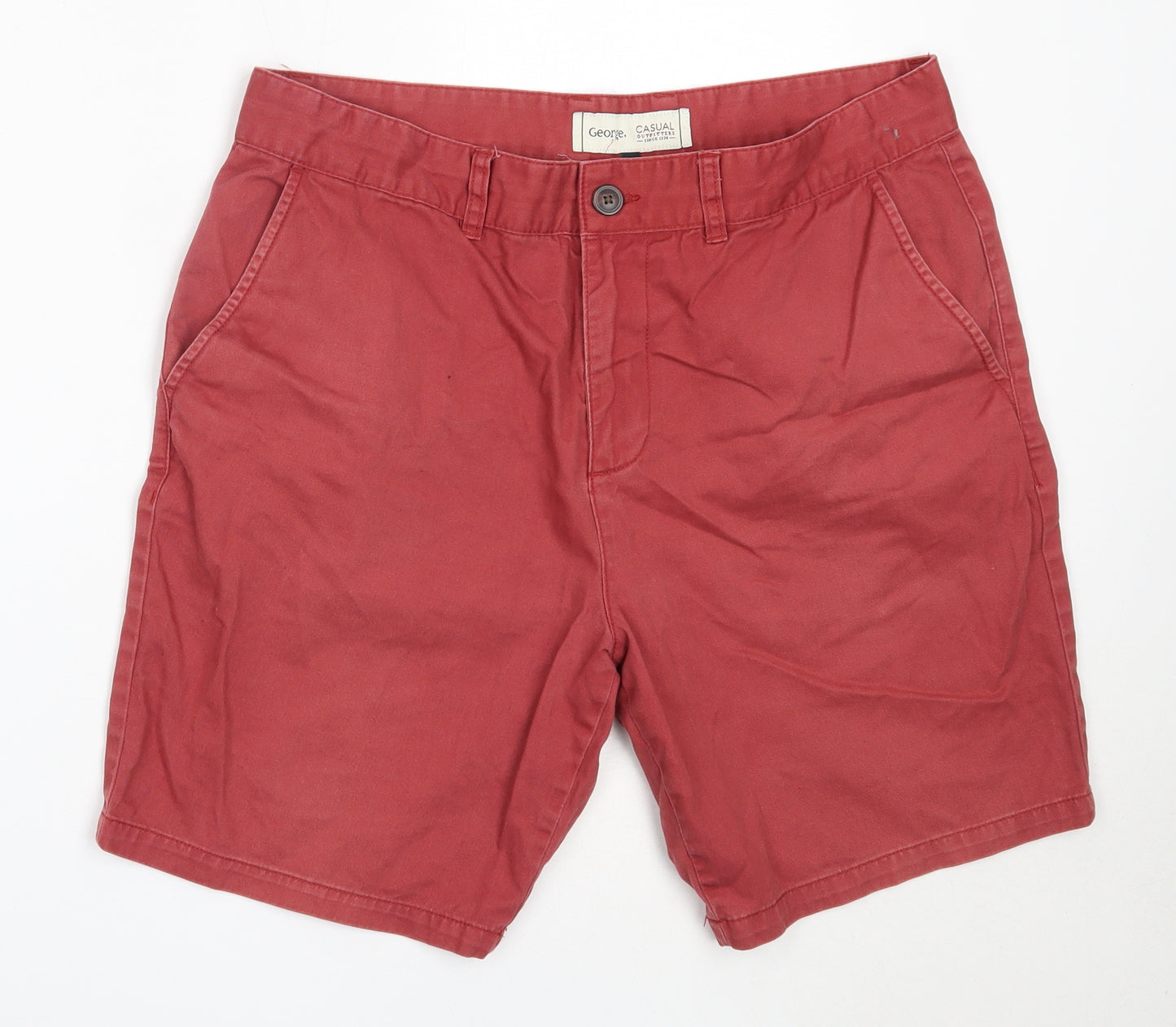 George Mens Red  Cotton Chino Shorts Size 36 in  Regular