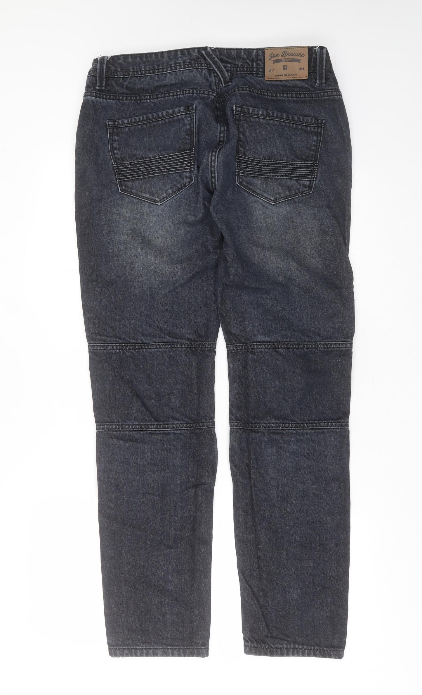 Joe Browns Mens Blue  Cotton Straight Jeans Size 32 in L30 in Regular Button