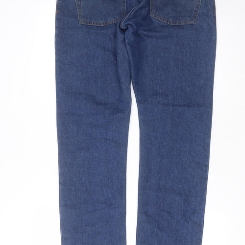 Primark Mens Blue  Cotton Straight Jeans Size 32 in L34 in Regular Zip
