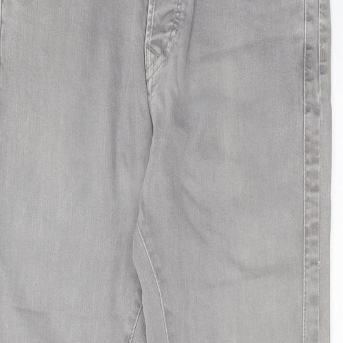 JACK & JONES Mens Grey  Cotton Tapered Jeans Size 33 in L32 in Regular Button