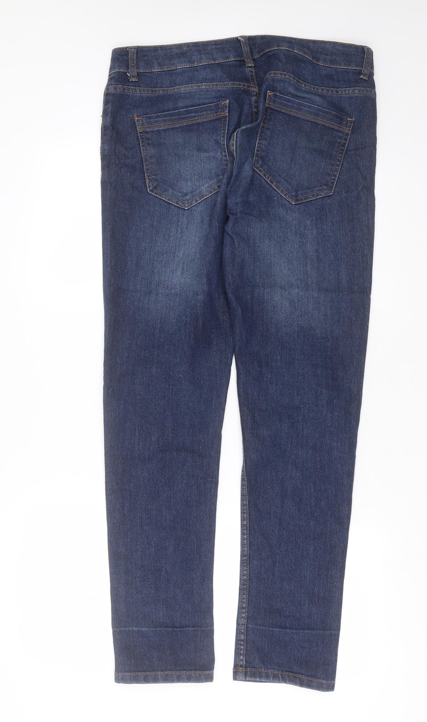 Primark Mens Blue  Cotton Skinny Jeans Size 32 in L30 in Extra-Slim Button