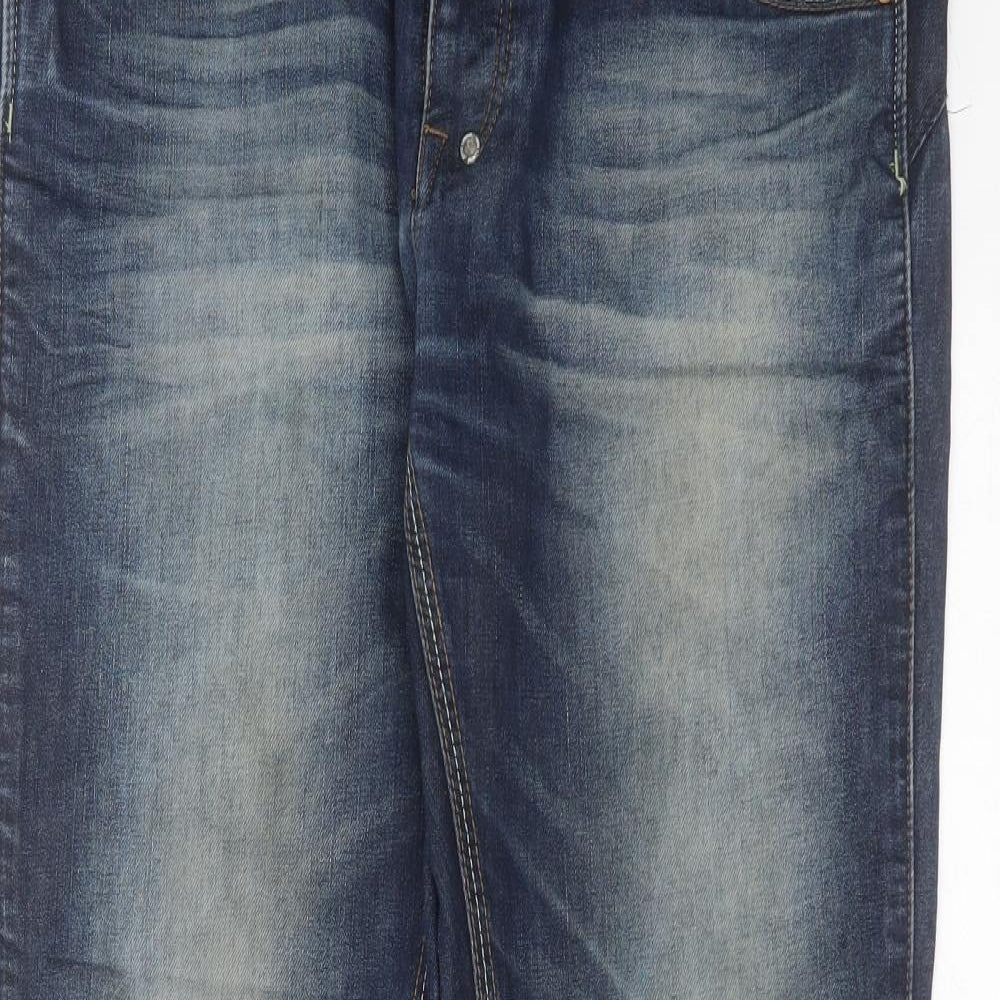 Tokyo Laundry Mens Blue  Cotton Straight Jeans Size 34 in L32 in Regular Button