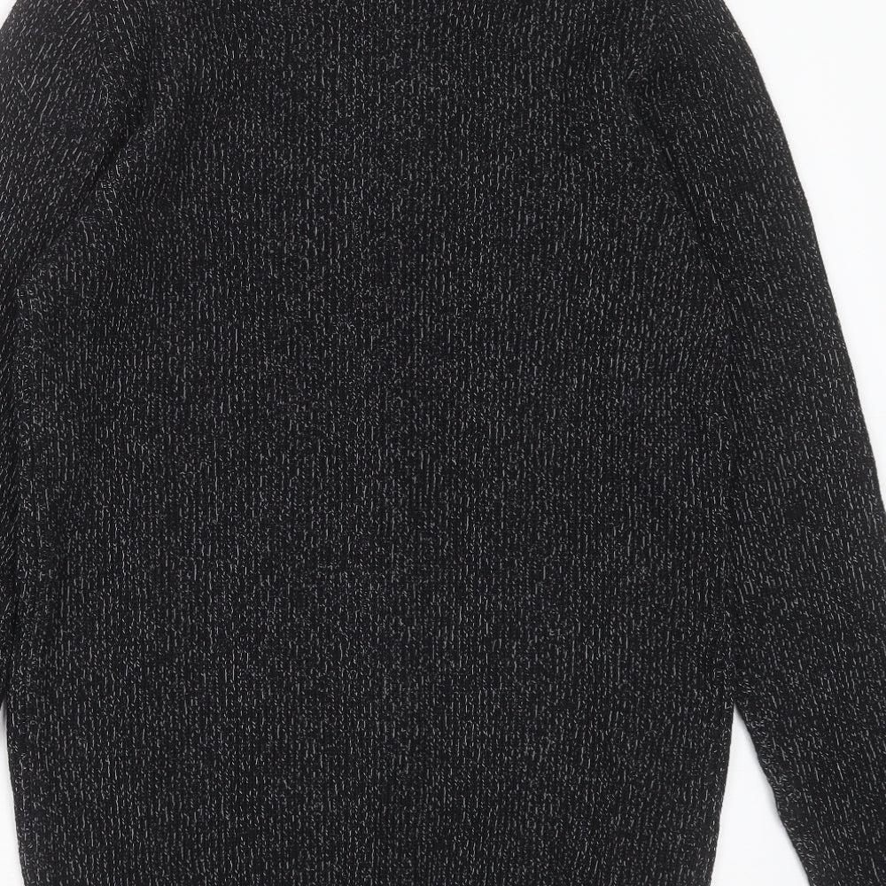 PEP&Co Mens Black High Neck  Cotton Full Zip Jumper Size M