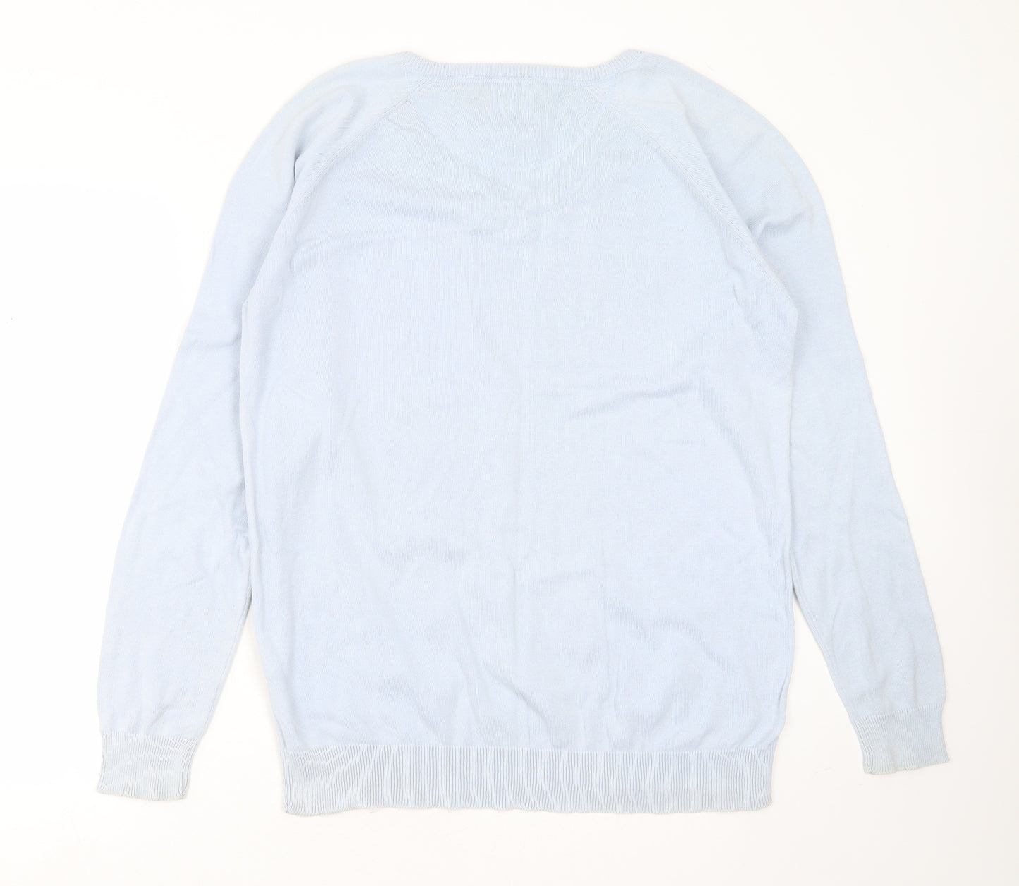 Urban Vintage  Mens Blue V-Neck  Cotton Pullover Jumper Size XL