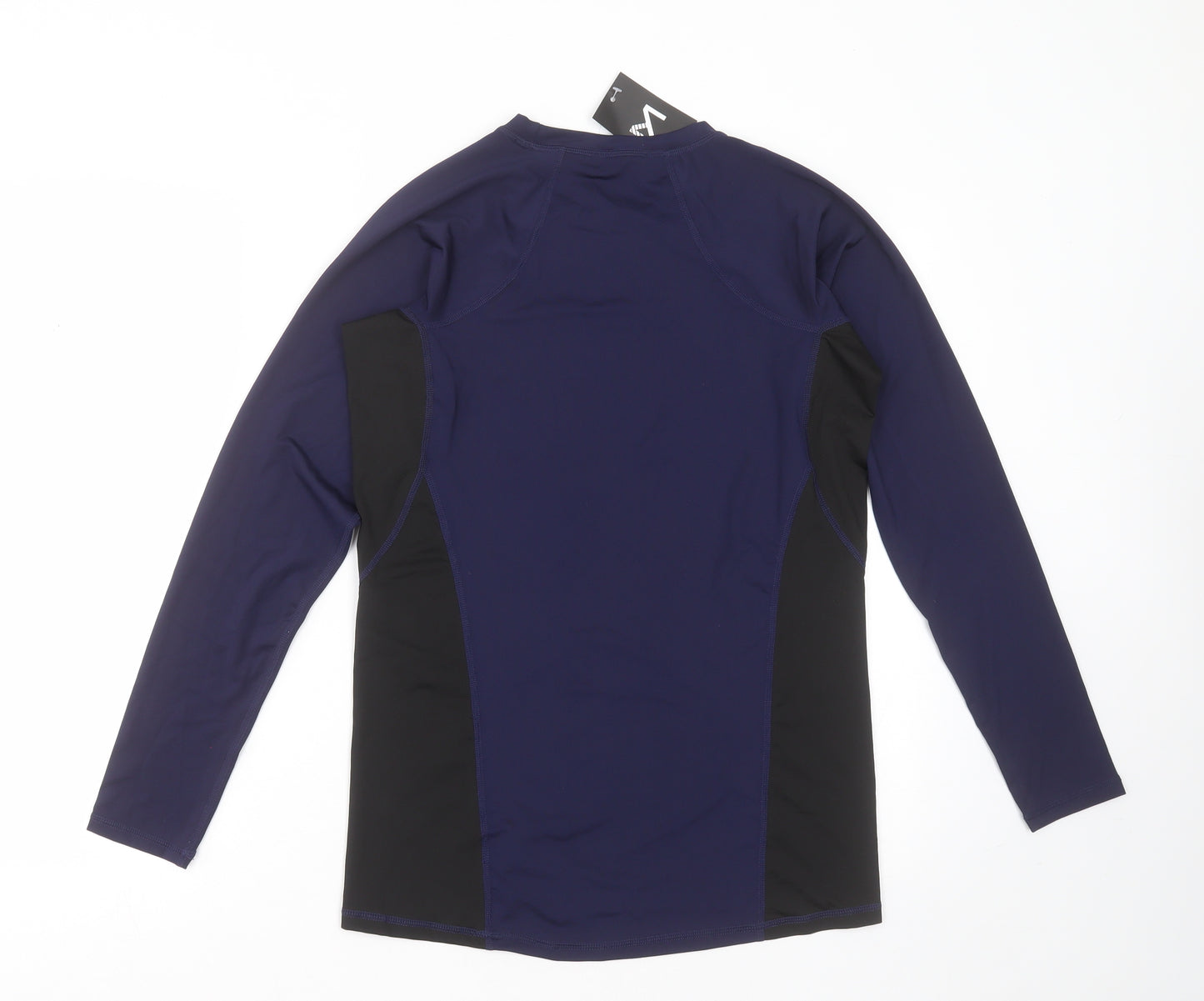 dealsglobe Mens Blue  Polyester Basic T-Shirt Size M Round Neck