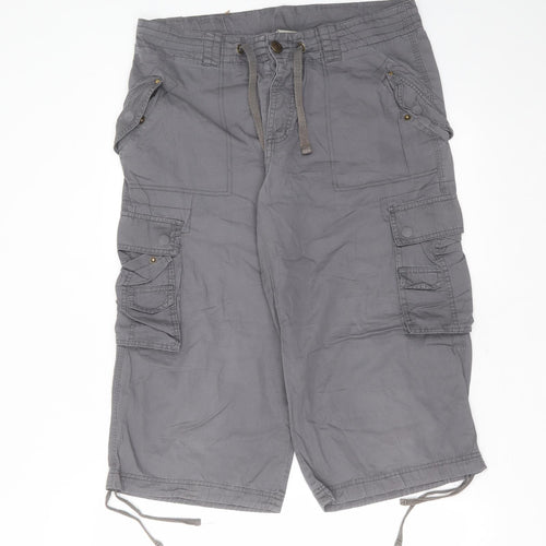 AIRWALK Mens Grey  Cotton Cargo Trousers Size M L20 in Regular Zip - cropped