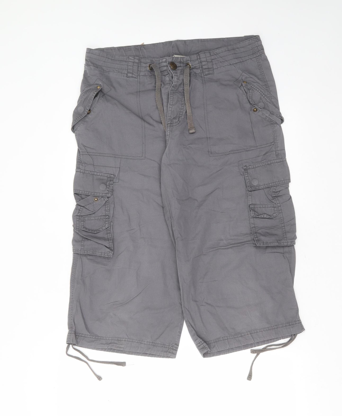 AIRWALK Mens Grey  Cotton Cargo Trousers Size M L20 in Regular Zip - cropped