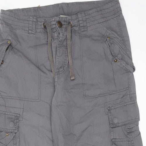 AIRWALK Mens Grey  Cotton Cargo Trousers Size M L20 in Regular Zip - cropped