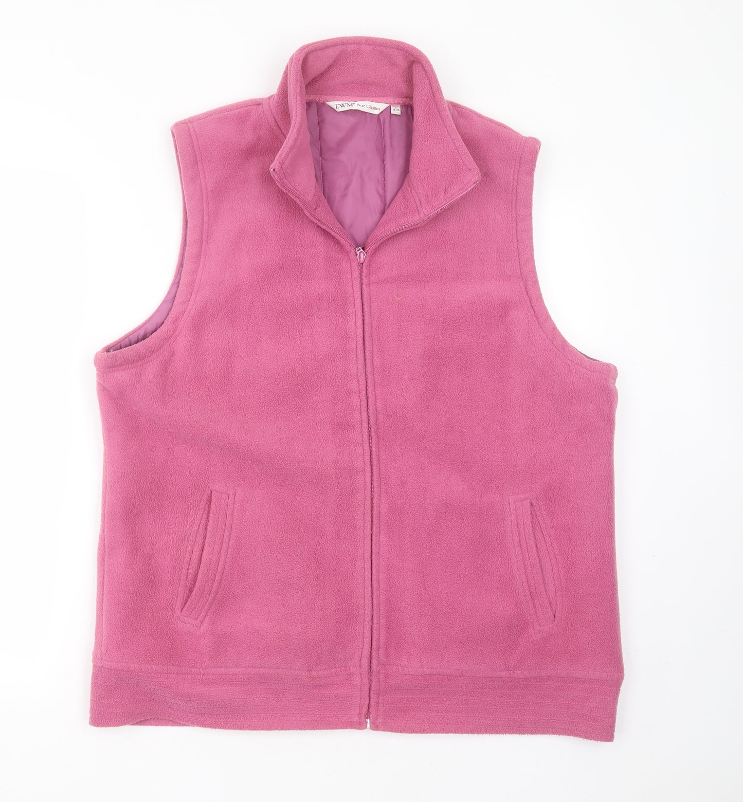 EWM Womens Pink High Neck  Polyester Full Zip Jumper Size L