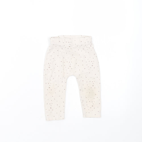 George Girls Beige Spotted Cotton  Trousers Size 6-9 Months   - leggings