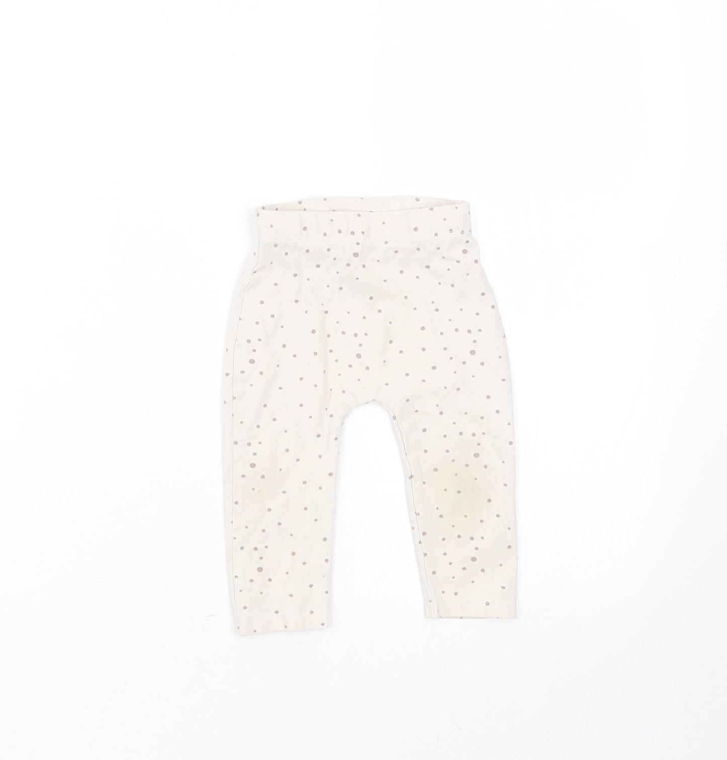 George Girls Beige Spotted Cotton  Trousers Size 6-9 Months   - leggings
