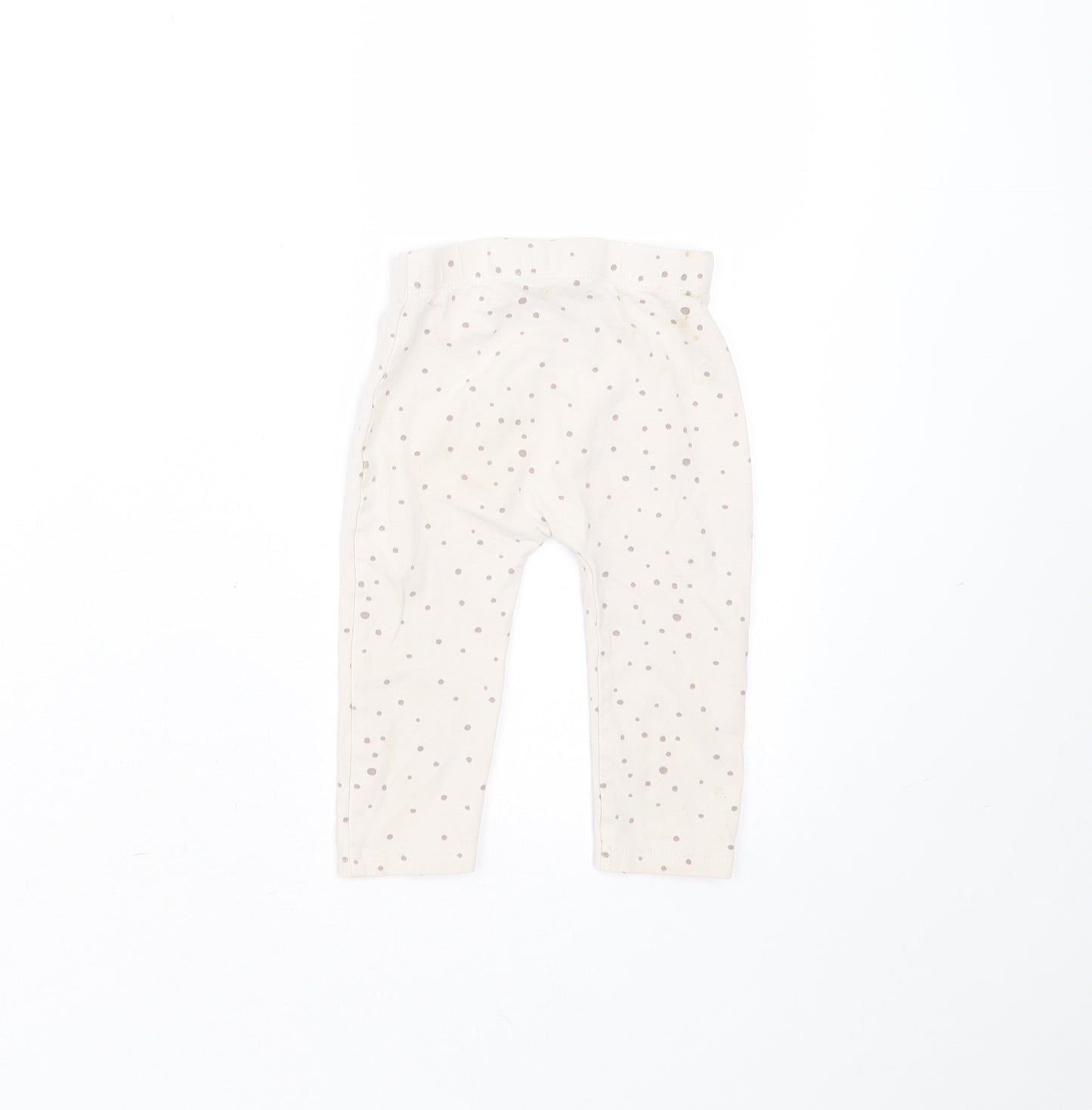 George Girls Beige Spotted Cotton  Trousers Size 6-9 Months   - leggings