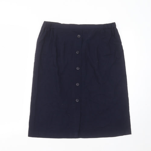 Preworn Womens Blue  Polyester Straight & Pencil Skirt Size 32 in