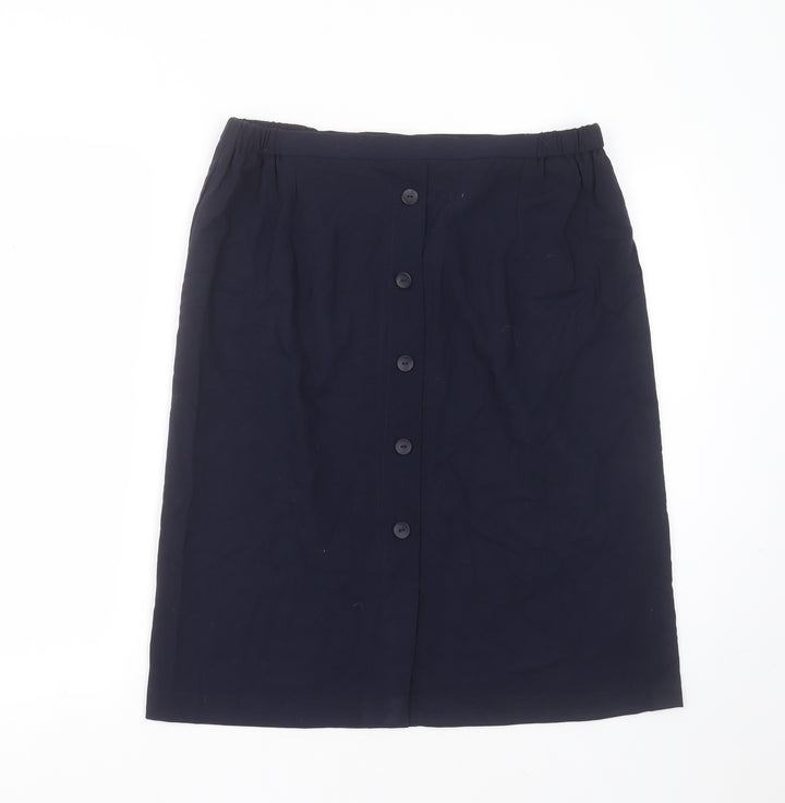 Preworn Womens Blue  Polyester Straight & Pencil Skirt Size 32 in