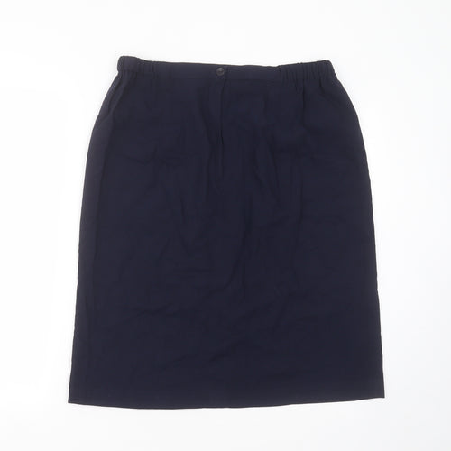 Preworn Womens Blue  Polyester Straight & Pencil Skirt Size 32 in