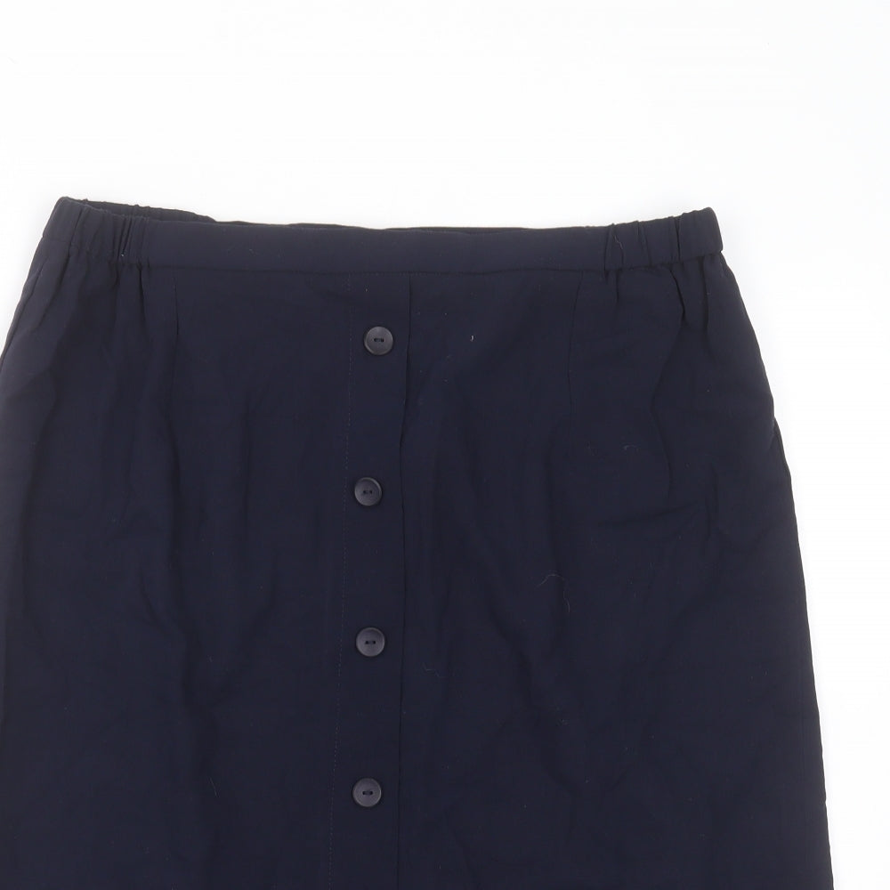 Preworn Womens Blue  Polyester Straight & Pencil Skirt Size 32 in