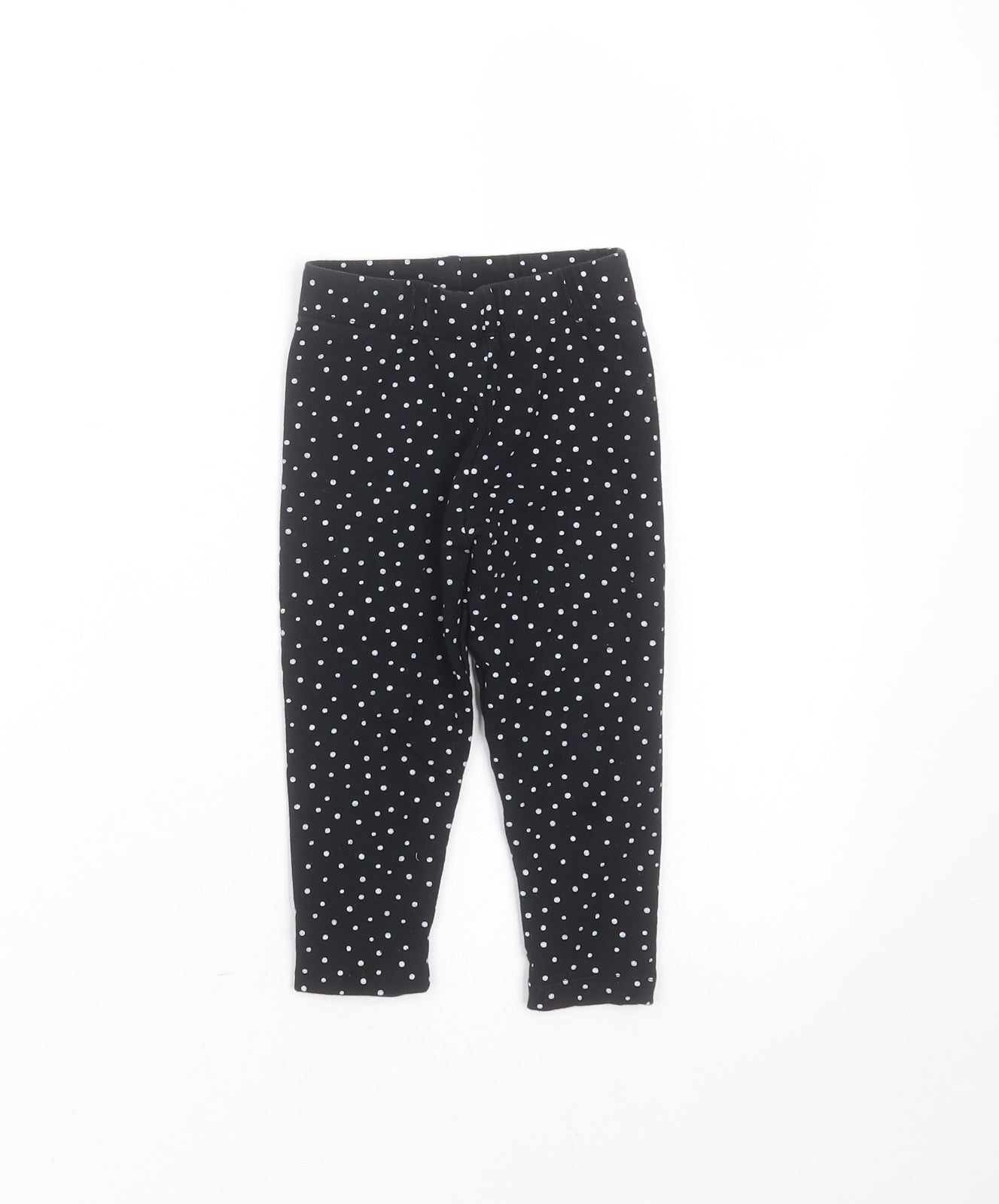 SoulCal&Co Girls Black Polka Dot Cotton Carrot Trousers Size 2-3 Years  Extra-Slim  - leggings