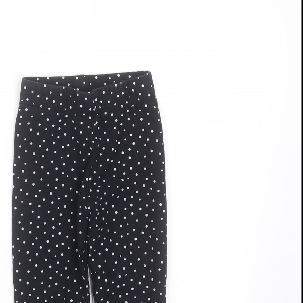 SoulCal&Co Girls Black Polka Dot Cotton Carrot Trousers Size 2-3 Years  Extra-Slim  - leggings