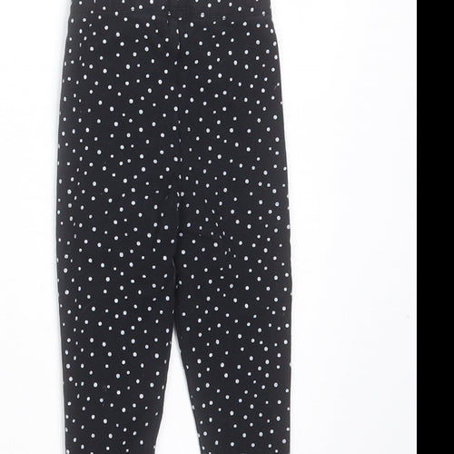 SoulCal&Co Girls Black Polka Dot Cotton Carrot Trousers Size 2-3 Years  Extra-Slim  - leggings