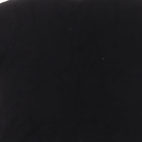 Papaya Womens Black Floral Viscose Basic T-Shirt Size 20 V-Neck - sequins