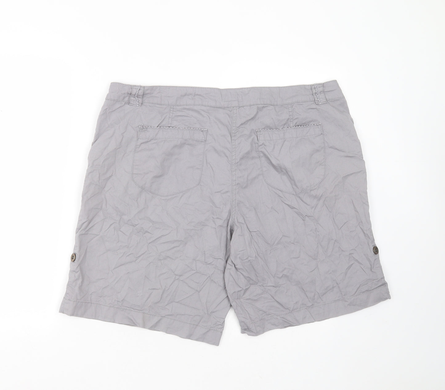 F&F Womens Grey  Cotton Bermuda Shorts Size 20 L9 in Regular