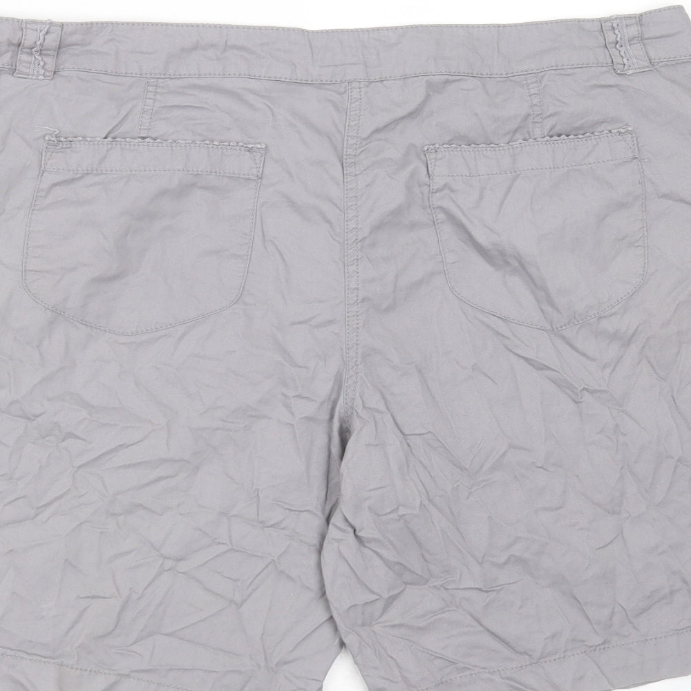 F&F Womens Grey  Cotton Bermuda Shorts Size 20 L9 in Regular