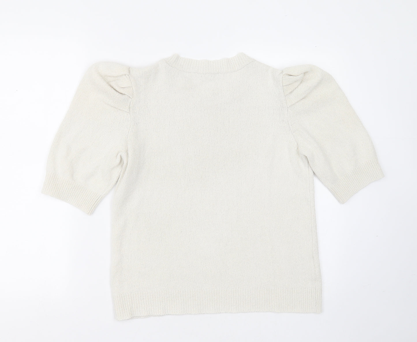 NEXT Womens Ivory Round Neck  Cotton Pullover Jumper Size 10