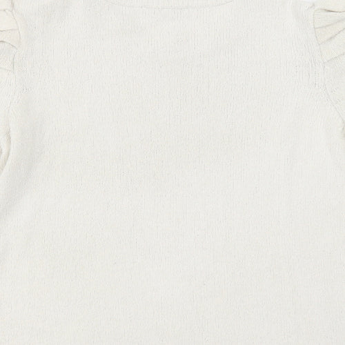 NEXT Womens Ivory Round Neck  Cotton Pullover Jumper Size 10