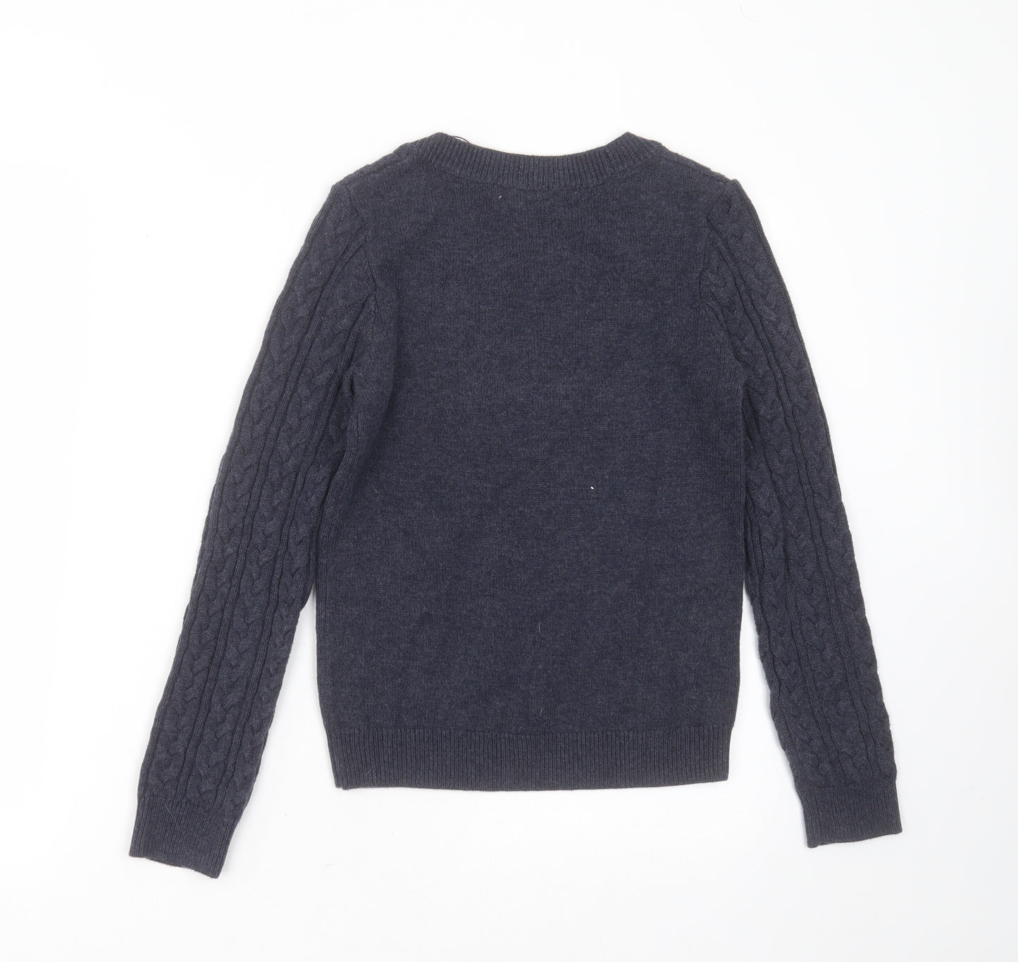 H&M Womens Blue Round Neck  Acrylic Pullover Jumper Size XS