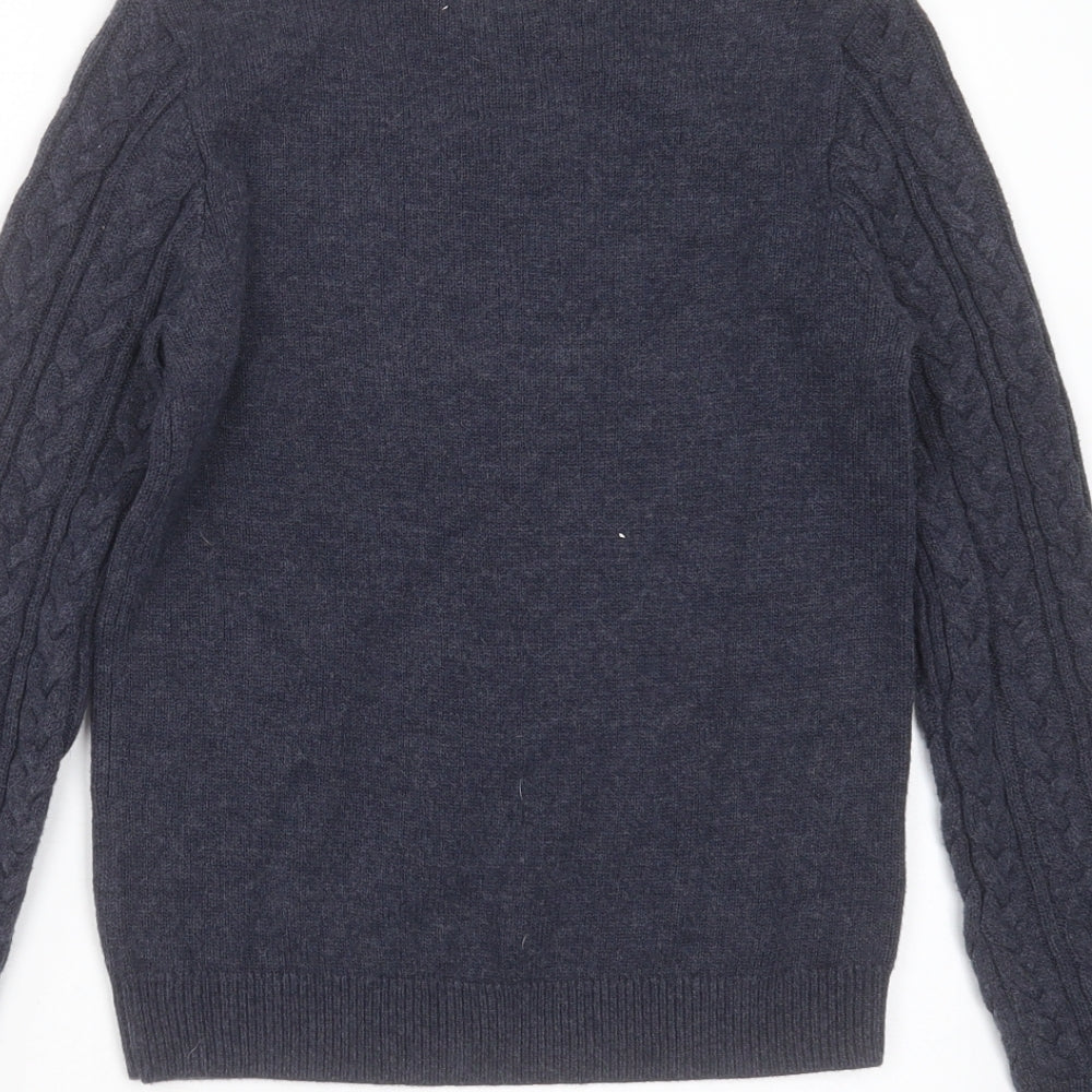 H&M Womens Blue Round Neck  Acrylic Pullover Jumper Size XS