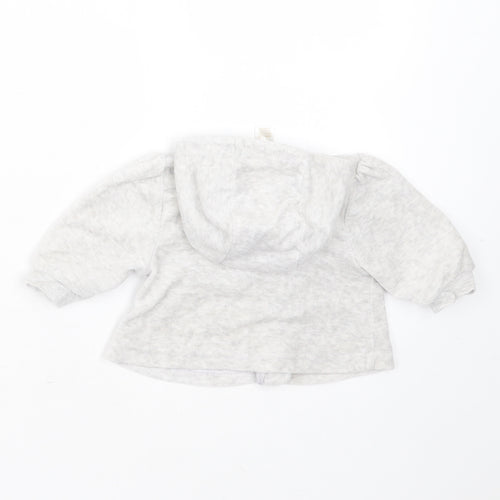 Baby Girls Grey  Cotton Full Zip Jumper Size 3-6 Months  Zip - hoodie