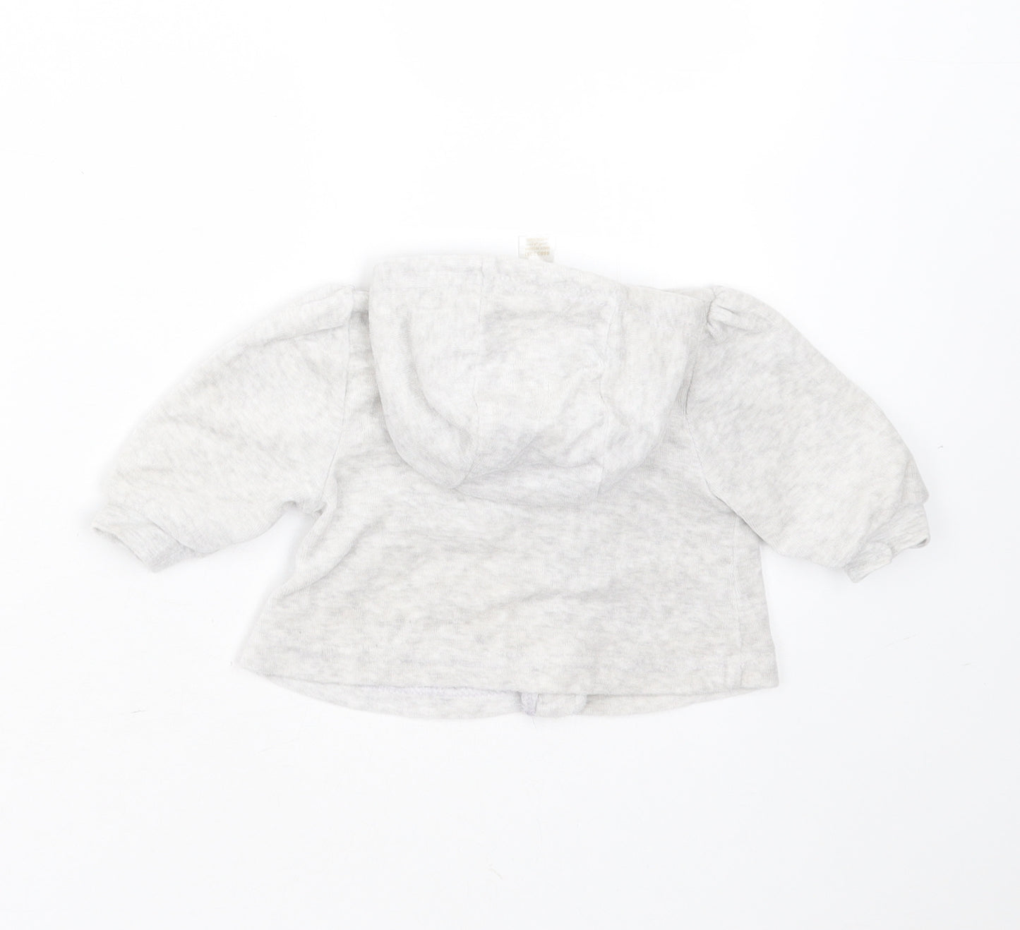 Baby Girls Grey  Cotton Full Zip Jumper Size 3-6 Months  Zip - hoodie