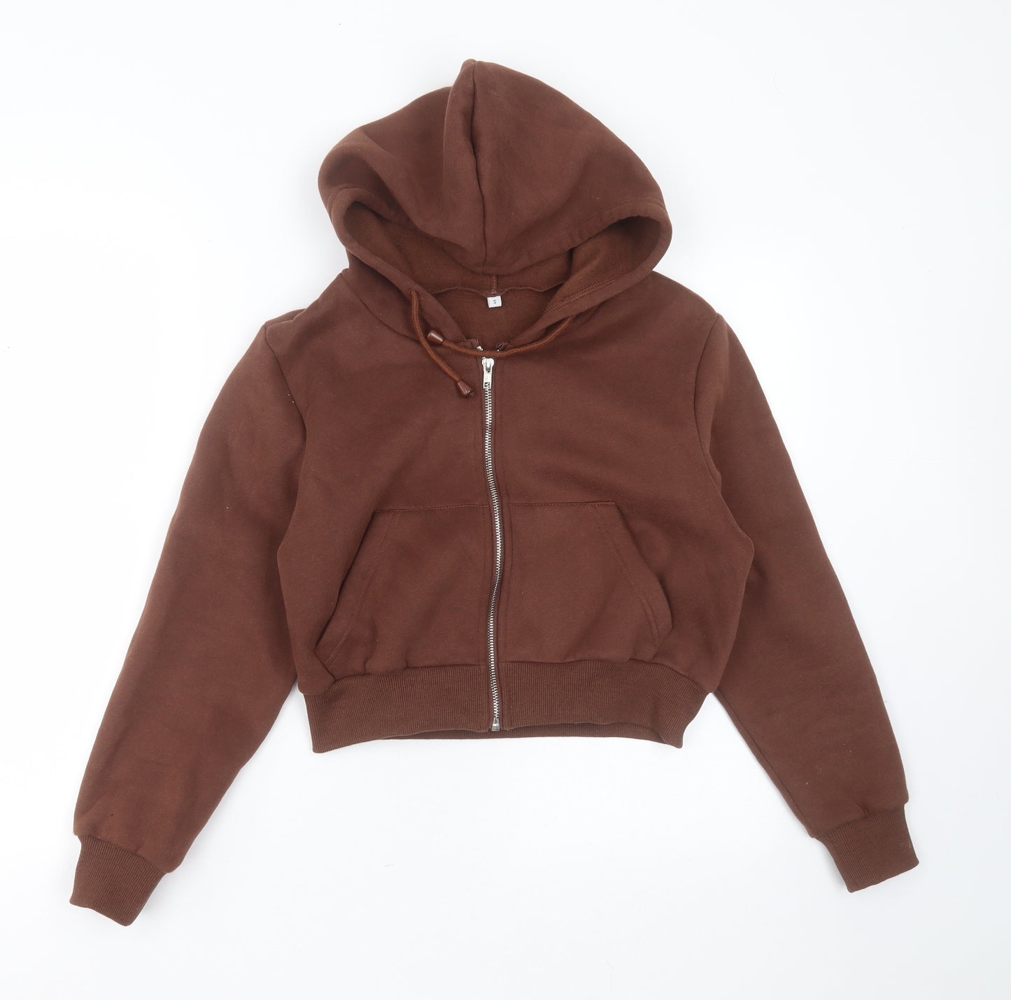 SheIn Womens Brown  Cotton Full Zip Hoodie Size S  Zip