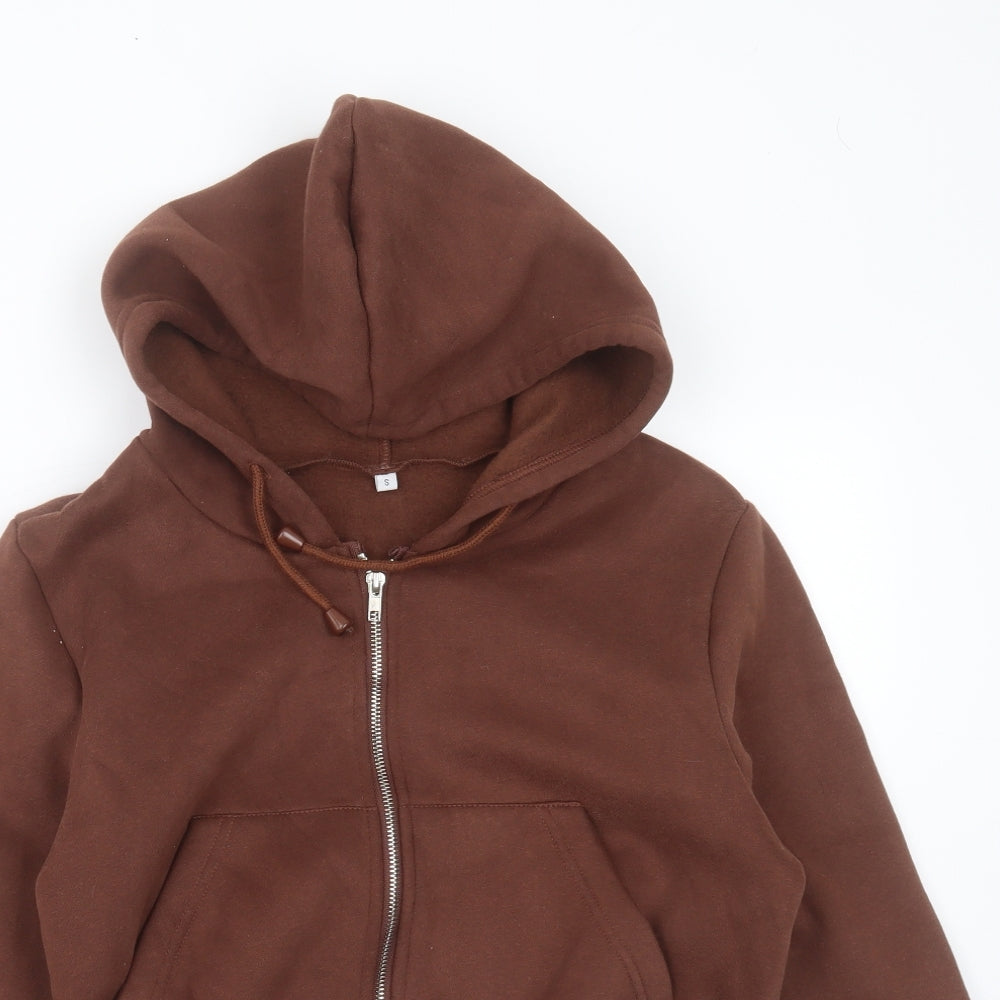 SheIn Womens Brown  Cotton Full Zip Hoodie Size S  Zip