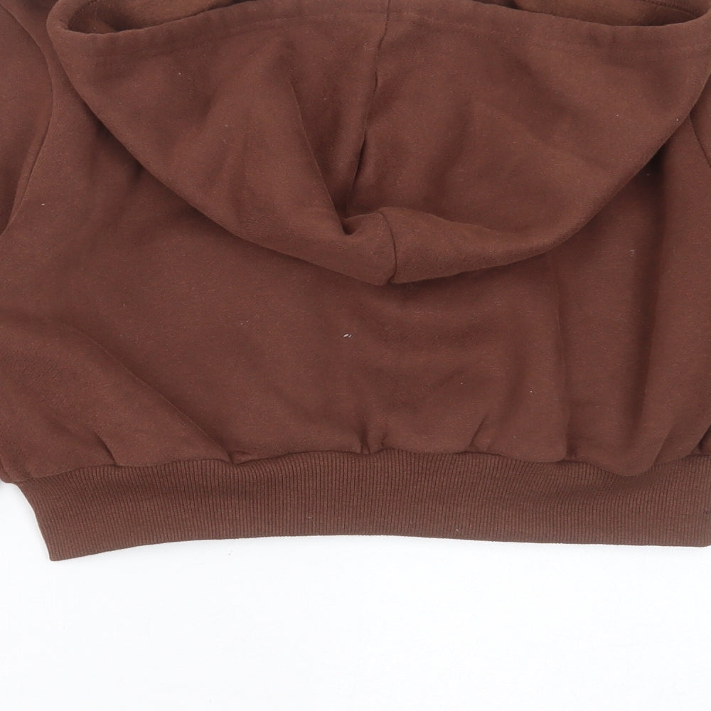 SheIn Womens Brown  Cotton Full Zip Hoodie Size S  Zip