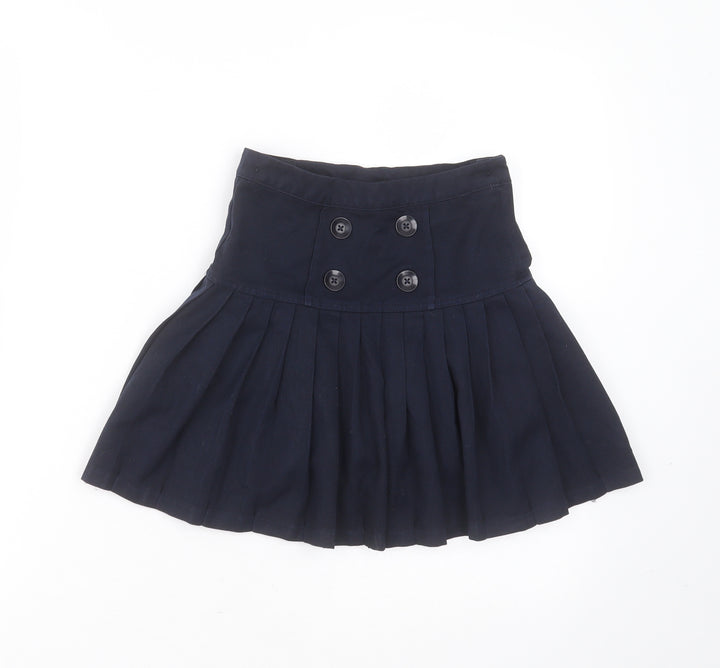 NEXT Girls Blue Polyester A-Line Skirt Size 7 Years Regular - pleated