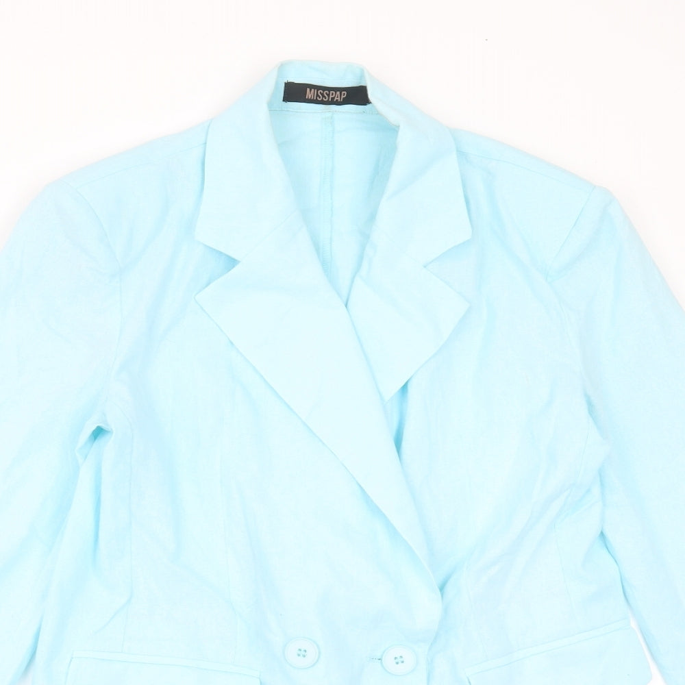 Misspap Womens Blue  Cotton Jacket Blazer Size 6