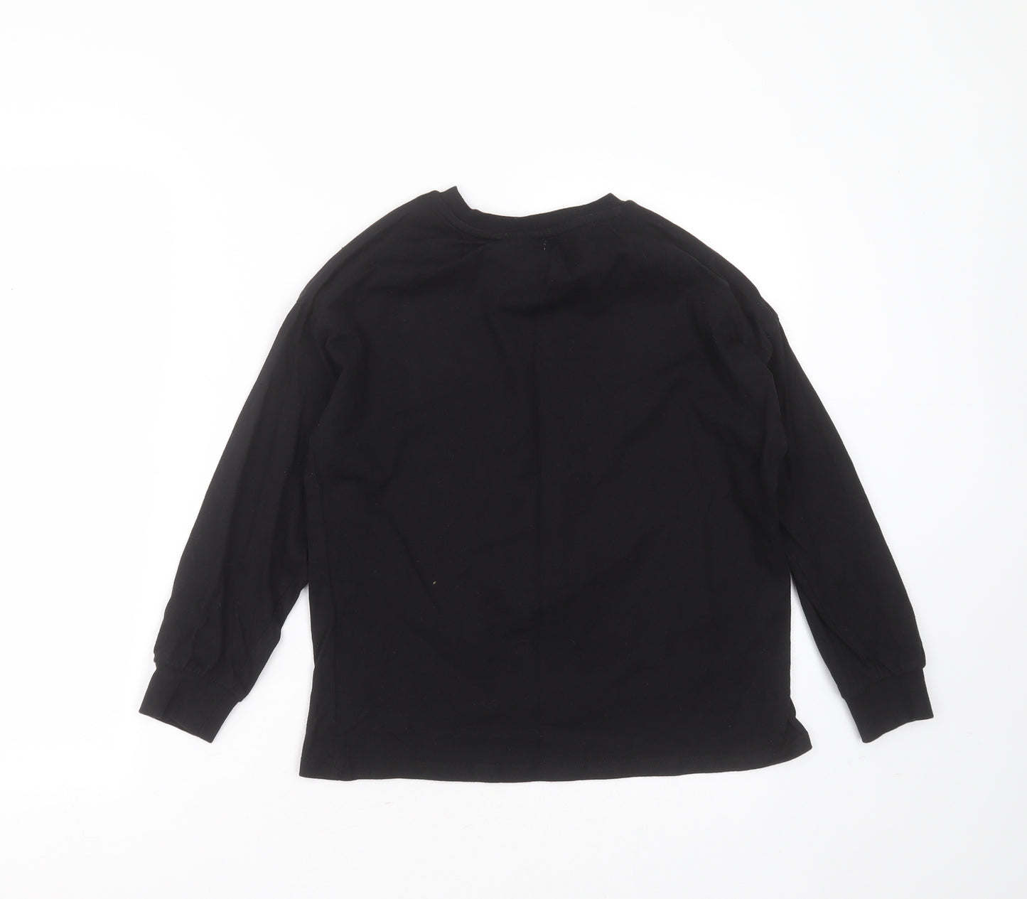 NEXT Girls Black  Cotton Pullover Sweatshirt Size 10 Years   - Raindeer christmas