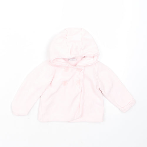 Mini Club Girls Pink  Cotton Cardigan Jumper Size 6-9 Months  Button - hoodie