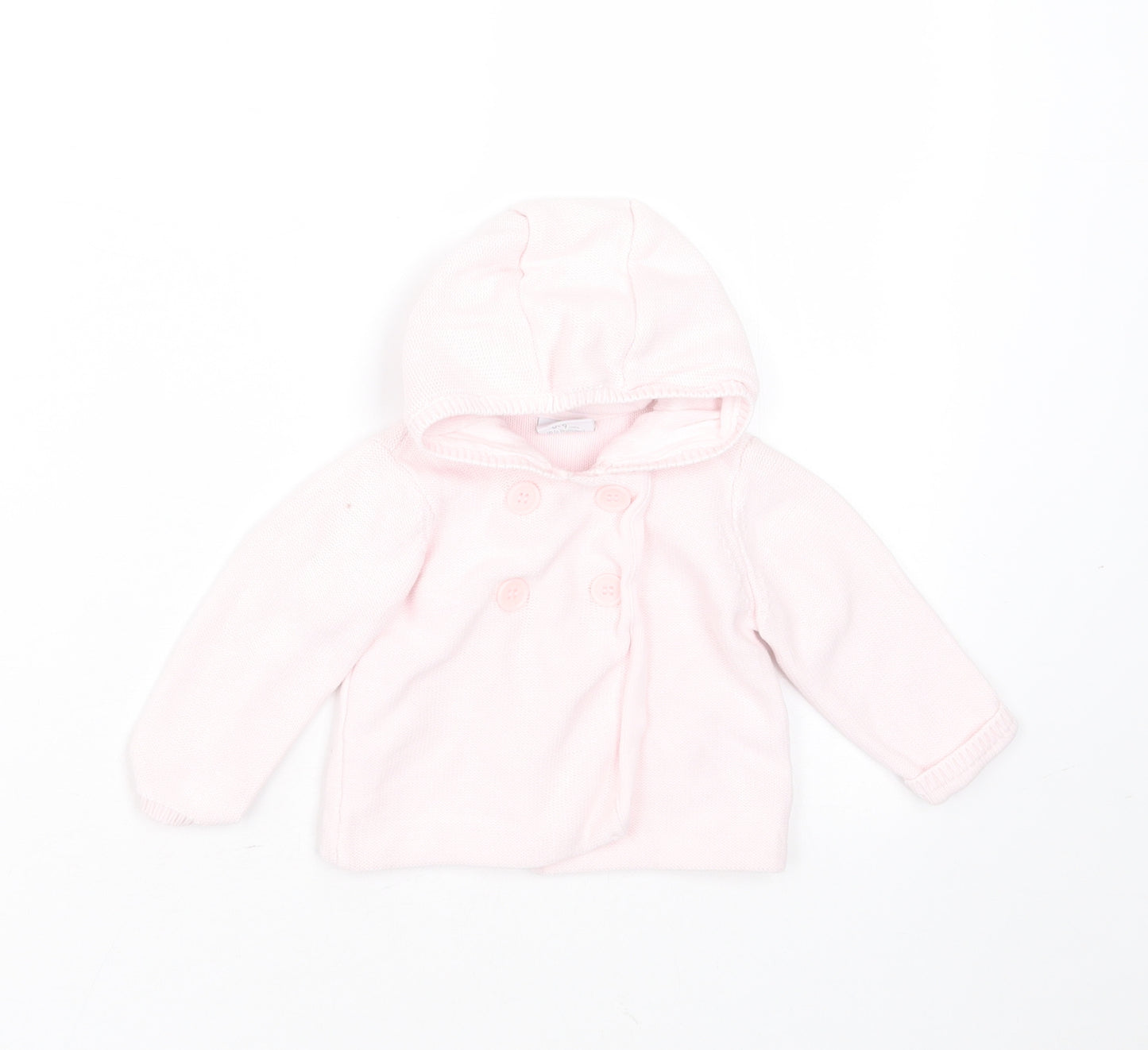 Mini Club Girls Pink  Cotton Cardigan Jumper Size 6-9 Months  Button - hoodie
