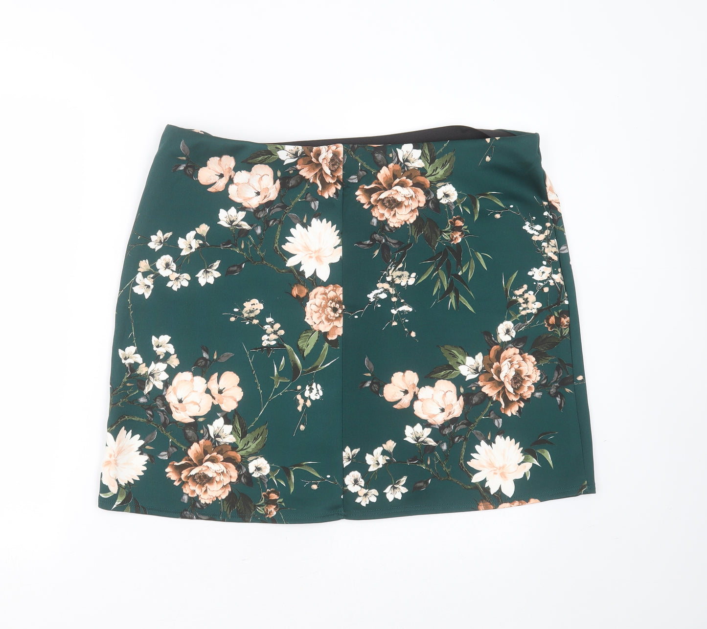 Dorothy Perkins Womens Green Floral Polyester Mini Skirt Size 18
