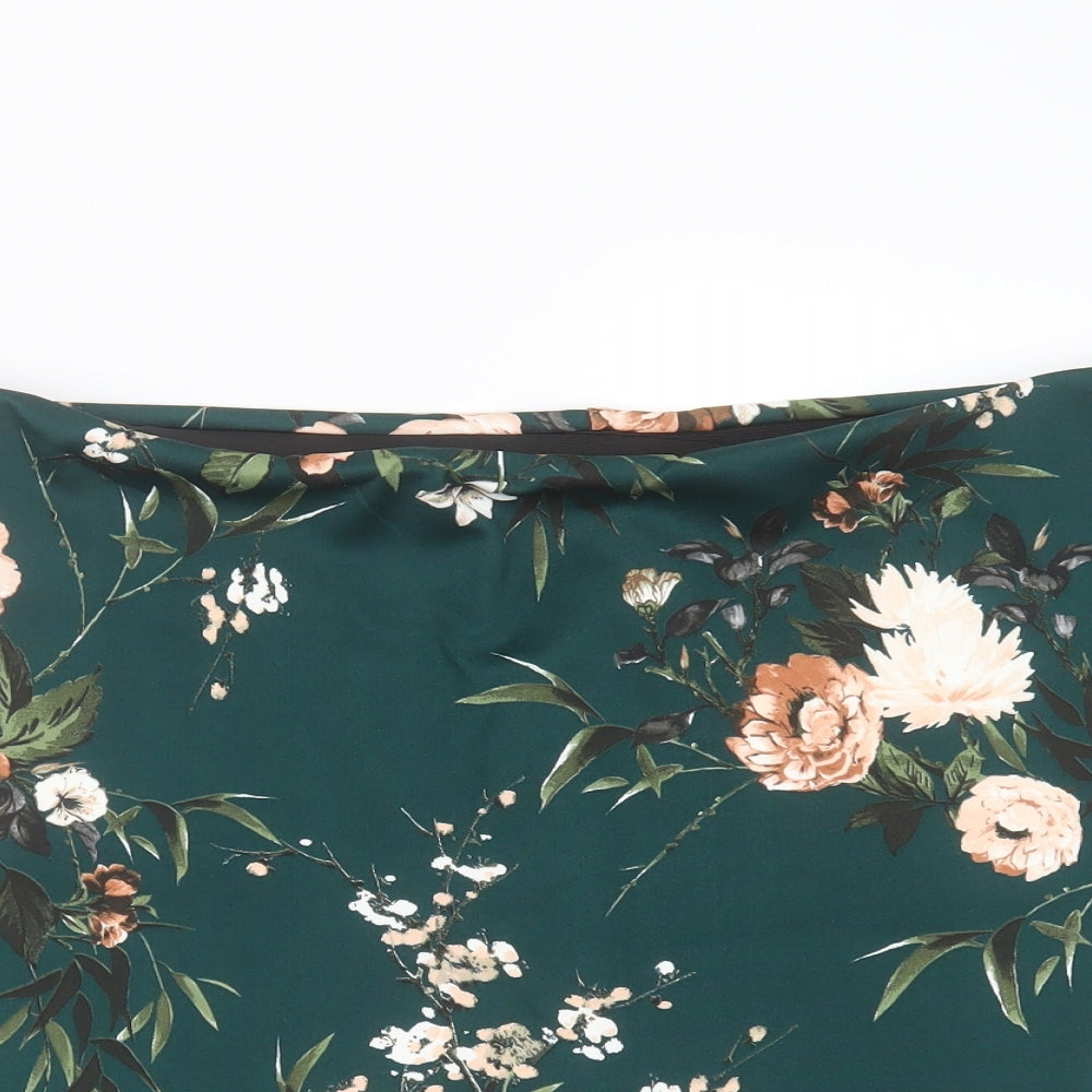 Dorothy Perkins Womens Green Floral Polyester Mini Skirt Size 18